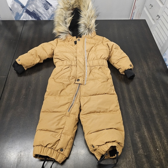 Deux par Deux Baby Unisex One Piece Baby Snowsuit Brown Sugar 24 month NWOT - Picture 2 of 9
